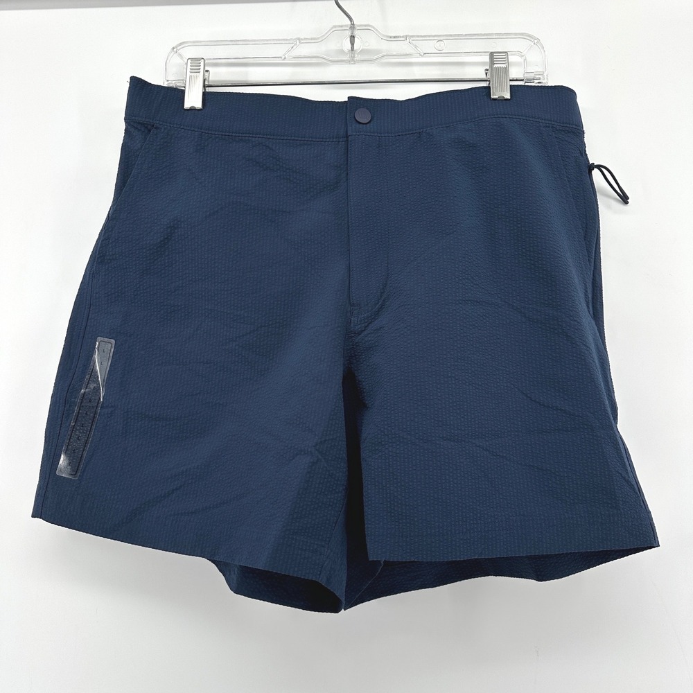 VRST Mens 6 Inch Resort Short Navy Seersucker Relaxed Fit MAX251107SR Size L